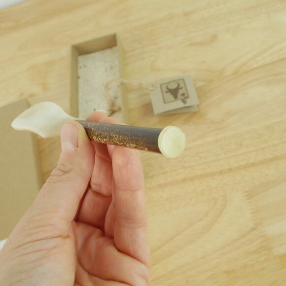 Handmade Bovine Horn Spreader Hostess Gift Cheese Butter Knife Artisan Eclectic - Picture 9 of 13